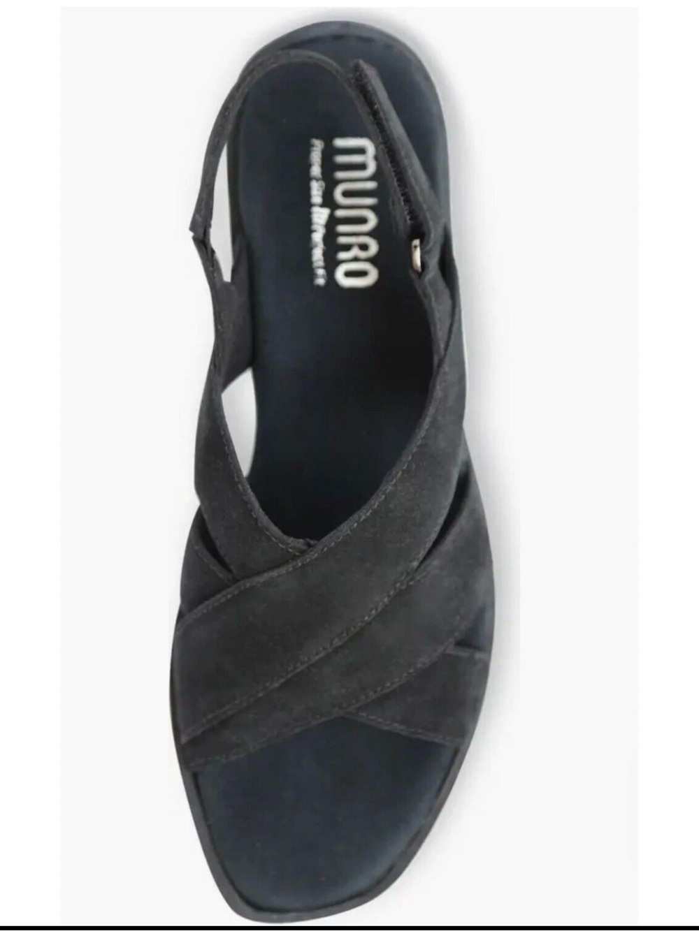 Munro Micah Women's Black Leather Crisscross Slingback Sandals 10.5 10 1/2 NEW - Picture 2 of 5